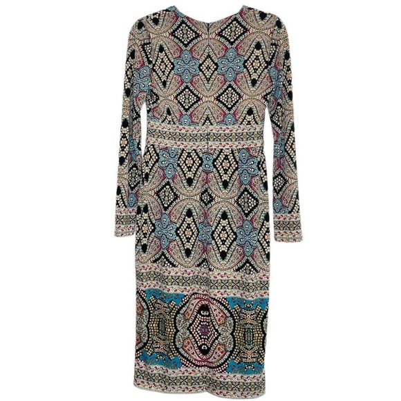 Maggie London v neck long sleeve midi dress formal wedding guest event evening - Picture 7 of 9